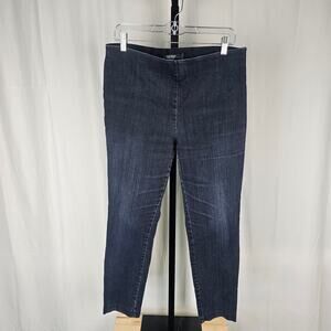 Lauren Ralph Lauren Pull-On Pants Dark Denim Size 12 Side Zip Tapered Leg